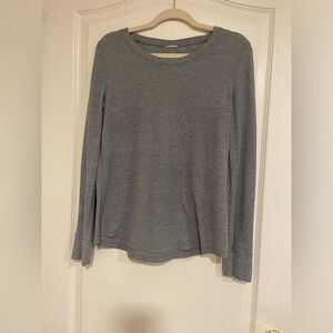Grey long sleeve waffle knit top​​​​